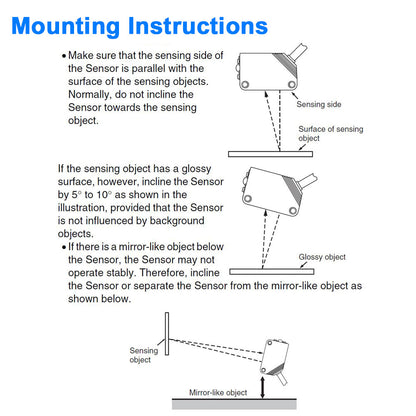 Distance-Settable Reflective Sensor - Visible Light, 20 to 80 mm Sensing Distance -  For detecting parts near a background